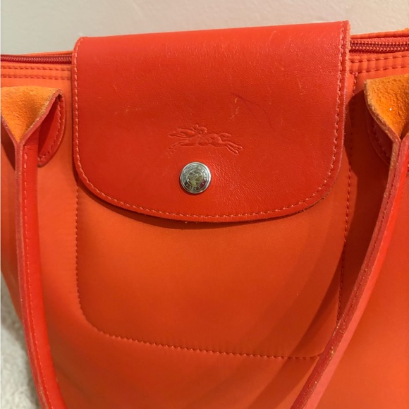 Longchamp Vibrant Orange Tote Bag - Picture 6 of 10